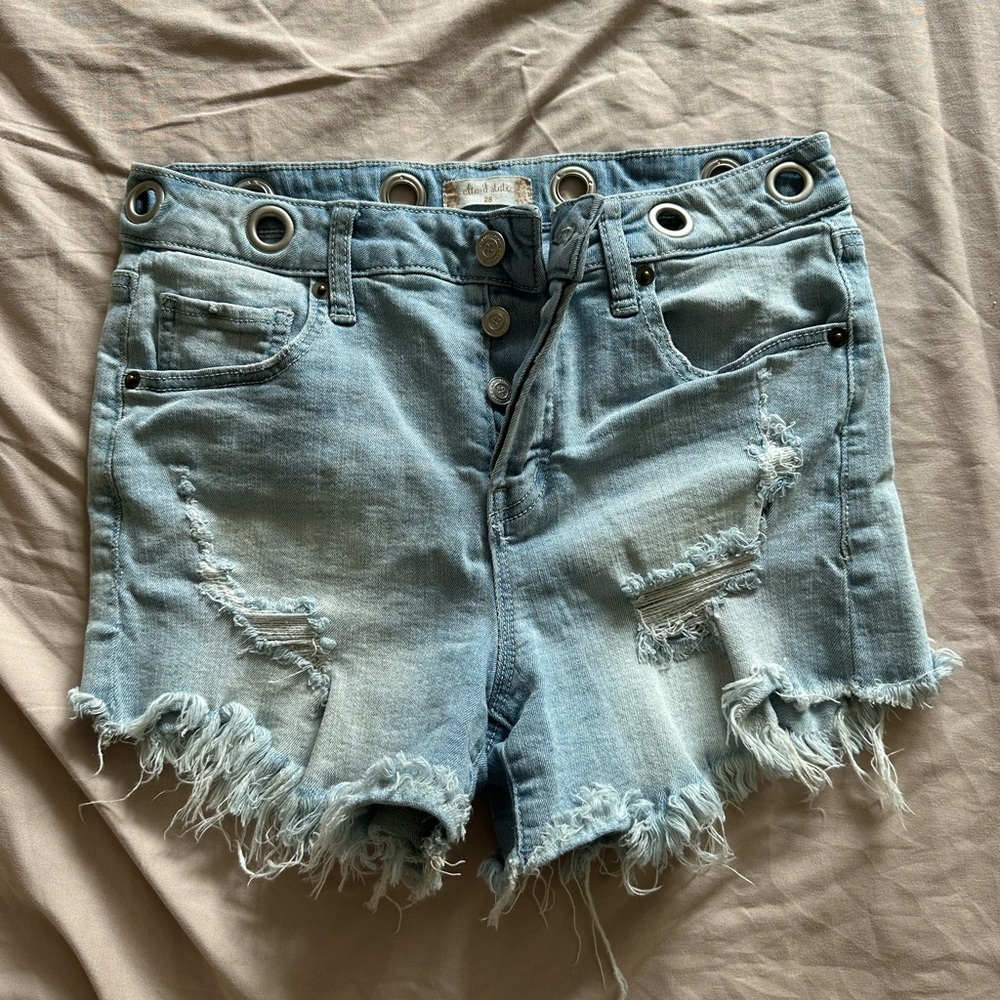 Altar’d State Distressed Denim Shorts